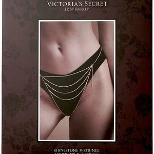 NWT VICTORIA'S SECRET Silver Rhinestone V-string Panty